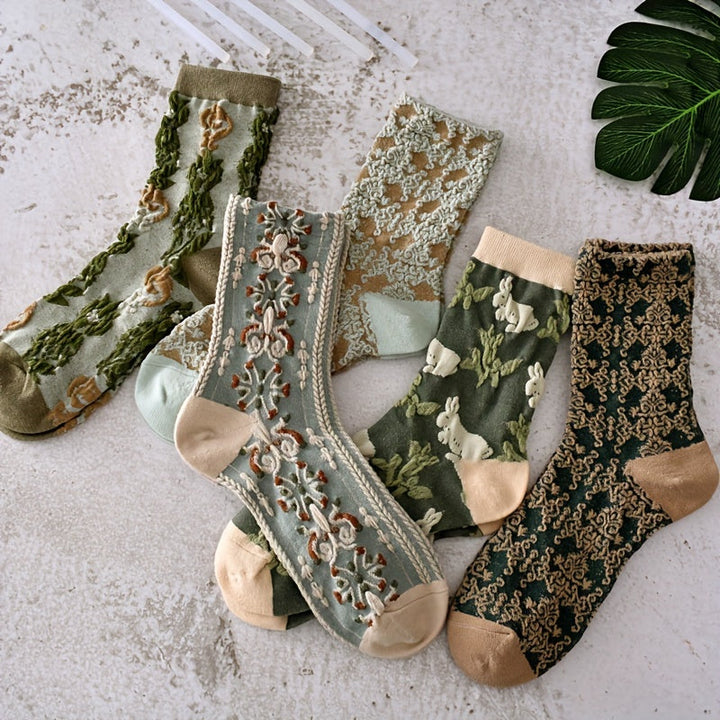 Sophia | Elegant Embroidered Socks