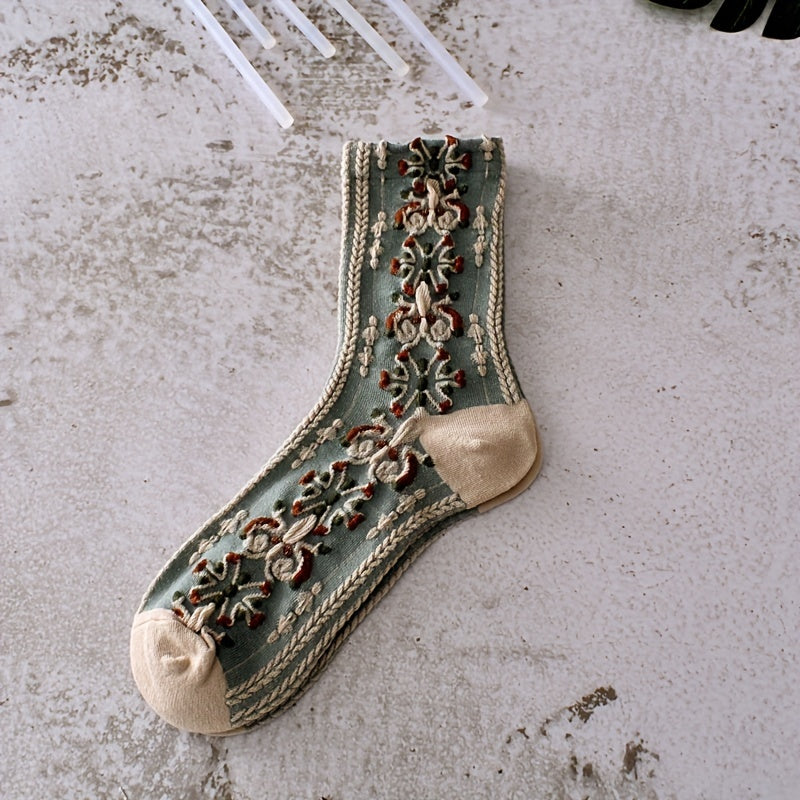 Sophia | Elegant Embroidered Socks