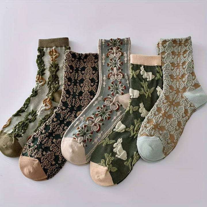 Sophia | Elegant Embroidered Socks